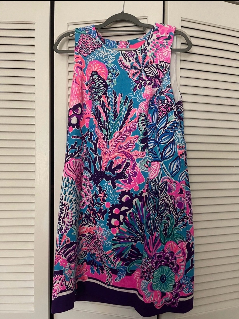 Lilly Pulitzer Turquoise, Pink & Navy Floral Shift Dress
